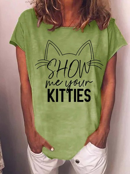 Women Funny Joke Show Me Your Kitties Casual Crew Neck Cotton-Blend T-Shirt, Green, T-shirts
Women Funny Joke Show Me Your Kitties Casual Crew Neck Cotton-Blend T-Shirt, Green, T-shirts