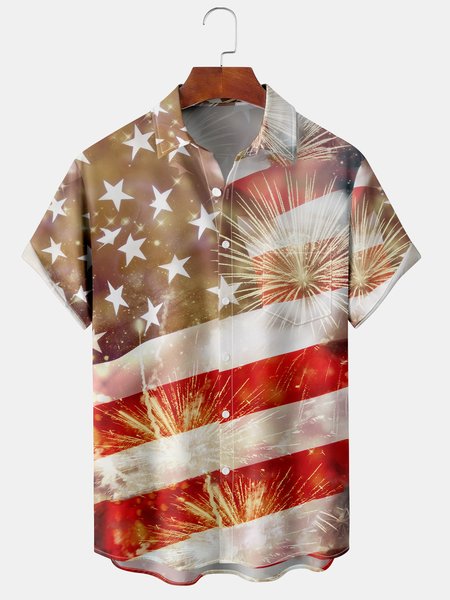 Casual Festive Collection Gradient American Flag Pattern Lapel Short Sleeve Chest Pocket Shirt Print Top, Yellow brown, Shirts & Blouse
Casual Festive Collection Gradient American Flag Pattern Lapel Short Sleeve Chest Pocket Shirt Print Top, Yellow brown, Shirts & Blouse