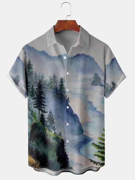 Men's Printed Casual Short Sleeve Hawaiian Shirt with Chest Pocket, Blue, Men's Floral shirt
Men's Printed Casual Short Sleeve Hawaiian Shirt with Chest Pocket, Blue, Men's Floral shirt