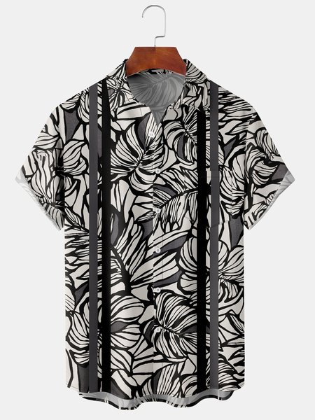 Men's Casual Short Sleeve Hawaiian Shirt with Chest Pocket, Black, Men's Floral shirt
Men's Casual Short Sleeve Hawaiian Shirt with Chest Pocket, Black, Men's Floral shirt