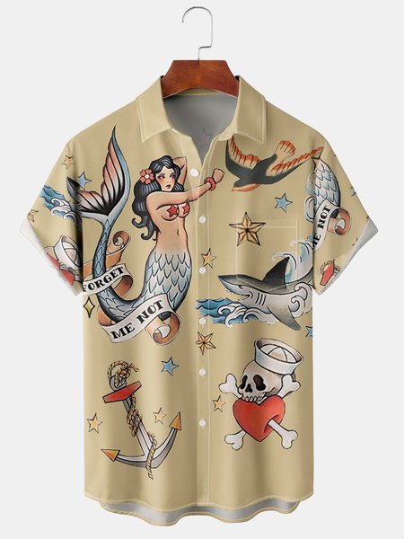Men's Casual Short Sleeve Hawaiian Shirt with Chest Pocket Print, Khaki, Men's Floral shirt
Men's Casual Short Sleeve Hawaiian Shirt with Chest Pocket Print, Khaki, Men's Floral shirt