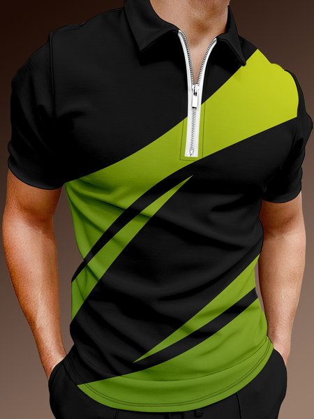 Casual Art Series Gradient Geometric Color Block Pattern Lapel Short Sleeve Polo Print Top, Black, Men's t-shirts
Casual Art Series Gradient Geometric Color Block Pattern Lapel Short Sleeve Polo Print Top, Black, Men's t-shirts