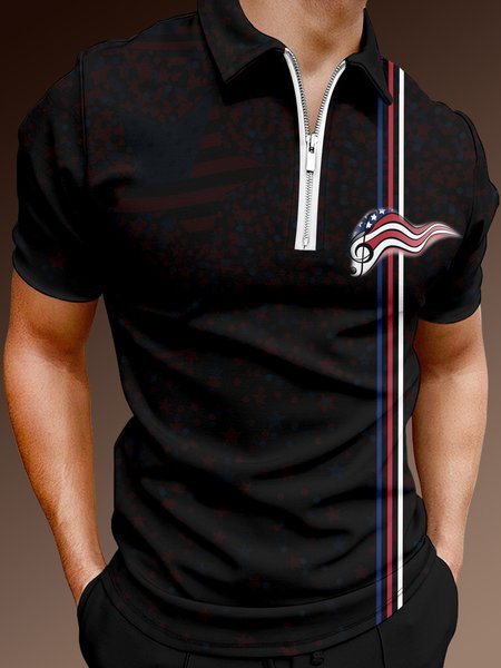 Casual Festive Collection Geometric Stripes Color Block American Flag Pattern Lapel Short Sleeve Polo Print Top, Black, Men's t-shirts
Casual Festive Collection Geometric Stripes Color Block American Flag Pattern Lapel Short Sleeve Polo Print Top, Black, Men's t-shirts