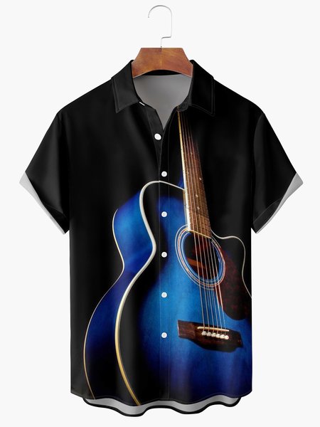 Mens Guitar Print Front Buttons Soft Breathable Chest Pocket Casual Hawaiian Shirts, Black, Men's Floral shirt
Mens Guitar Print Front Buttons Soft Breathable Chest Pocket Casual Hawaiian Shirts, Black, Men's Floral shirt