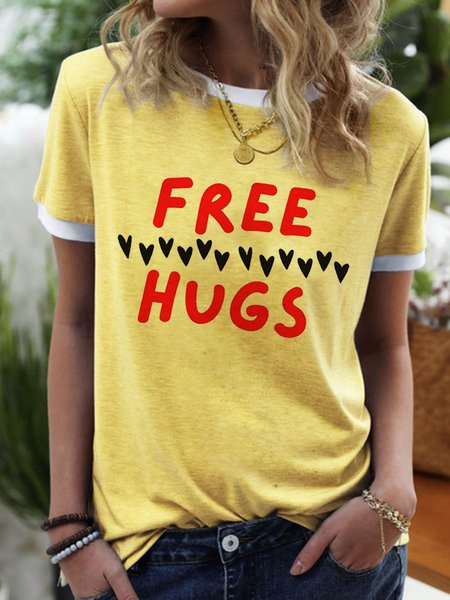 Lilicloth x Kat8lyst Free Hugs Women's Fit T-Shirt, Yellow, T-shirts