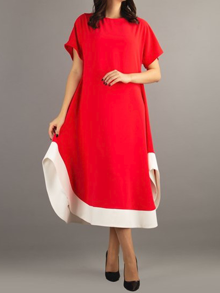 Summer Short sleeve Urban Loose Crew Neck Daily No Elasticity Dresses, Red, Midi Dresses
Summer Short sleeve Urban Loose Crew Neck Daily No Elasticity Dresses, Red, Midi Dresses