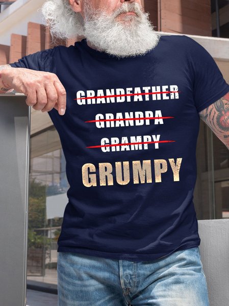 

Funny Grumpy Grandpa Crew Neck T-shirt, Purplish blue, T-shirts