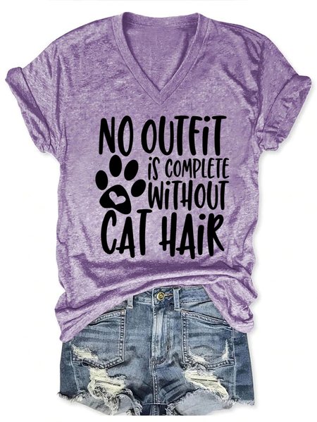 Women Funny No Outfit Is Complete Without Cat Hair Simple Cotton-Blend T-Shirt, Purple, T-shirts
Women Funny No Outfit Is Complete Without Cat Hair Simple Cotton-Blend T-Shirt, Purple, T-shirts