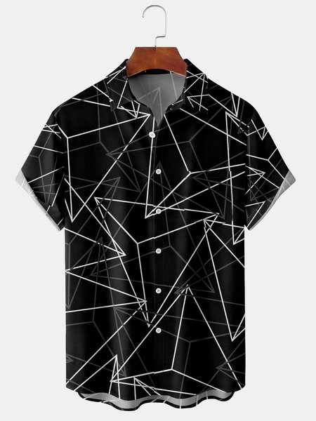 Men's Geometric Print Casual Breathable Hawaiian Short Sleeve Shirt, Black, Men's Floral shirt
Men's Geometric Print Casual Breathable Hawaiian Short Sleeve Shirt, Black, Men's Floral shirt