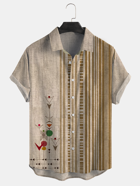 Cozy linen shirt with cotton and linen geometric stripes, As picture, Men's Floral shirt
Cozy linen shirt with cotton and linen geometric stripes, As picture, Men's Floral shirt