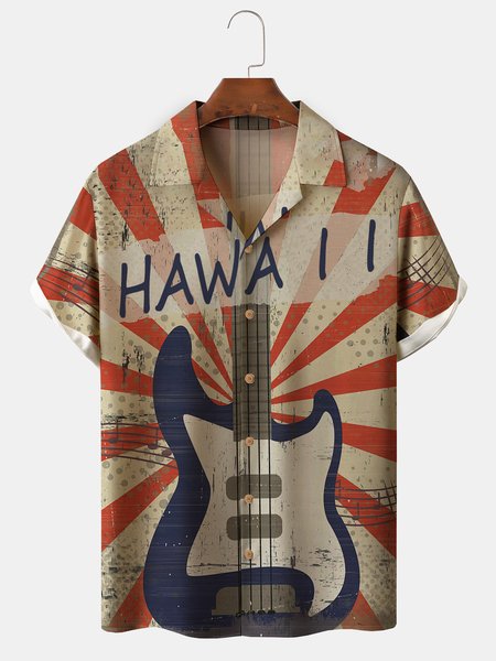 Men's Music Guitar Print Casual Fabric Fashion Lapel Short Sleeve Shirts, Khaki, Men's Floral shirt
Men's Music Guitar Print Casual Fabric Fashion Lapel Short Sleeve Shirts, Khaki, Men's Floral shirt