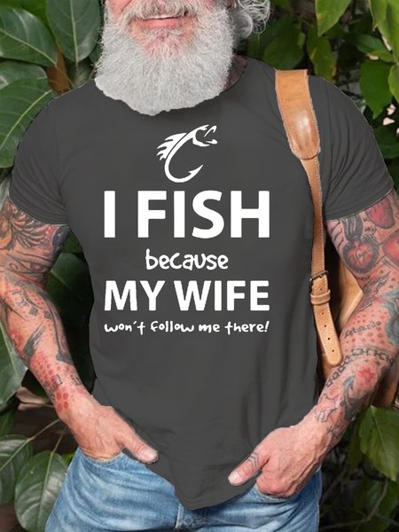 Mens Wife Won't Follow Me There Funny Fishing Letters Casual Cotton T-Shirt, Deep gray, T-shirts
Mens Wife Won't Follow Me There Funny Fishing Letters Casual Cotton T-Shirt, Deep gray, T-shirts