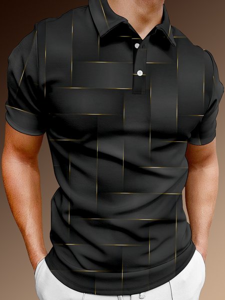 Casual Art Collection Gradient Geometric Stripe Pattern Lapel Short Sleeve Polo Print Top, Black, Polos
Casual Art Collection Gradient Geometric Stripe Pattern Lapel Short Sleeve Polo Print Top, Black, Polos