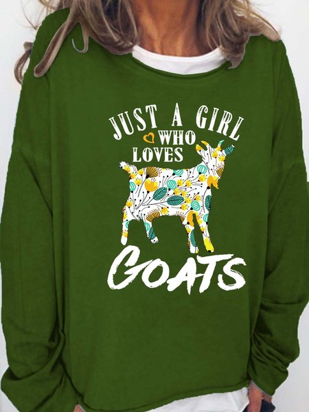 animal women’s Loose Casual Crew Neck Sweatshirts, Green, Hoodies&Sweatshirts