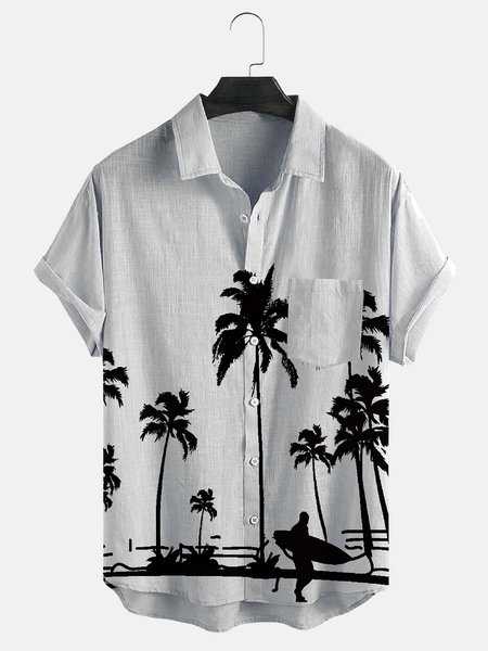 Cotton And Linen Holiday Leisure Short-sleeved Shirt, As picture, Men's Floral shirt
Cotton And Linen Holiday Leisure Short-sleeved Shirt, As picture, Men's Floral shirt
