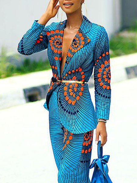 Long Sleeve Daily Urban Shawl Collar Blazer, Blue, Blazers