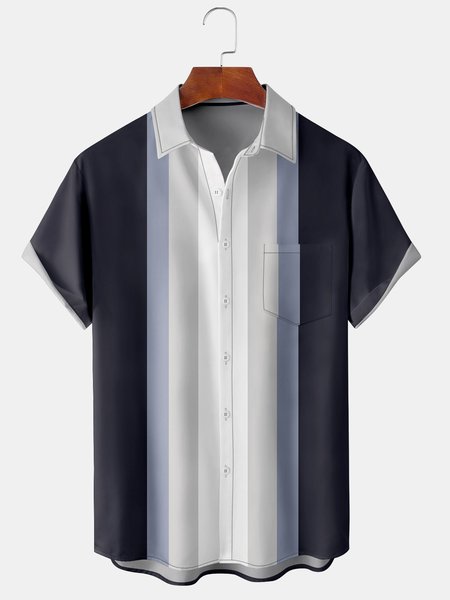 Mens Striped Front Buttons Soft Breathable Chest Pocket Casual Bowling Shirts, Blue, Men's Floral shirt
Mens Striped Front Buttons Soft Breathable Chest Pocket Casual Bowling Shirts, Blue, Men's Floral shirt