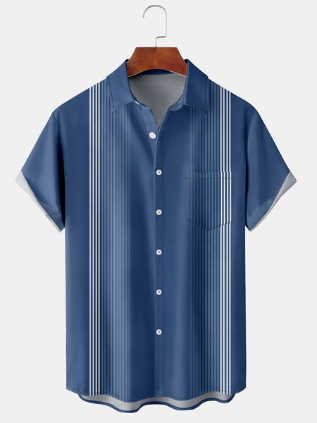 Mens Striped Print Front Buttons Soft Breathable Chest Pocket Casual Bowling Shirts, Blue, Men's Floral shirt
Mens Striped Print Front Buttons Soft Breathable Chest Pocket Casual Bowling Shirts, Blue, Men's Floral shirt