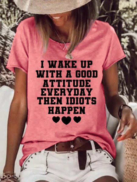 Women I Wake Up With A Good Attitude Everyday Text Letters Cotton-Blend T-Shirt, Pink, T-shirts
Women I Wake Up With A Good Attitude Everyday Text Letters Cotton-Blend T-Shirt, Pink, T-shirts