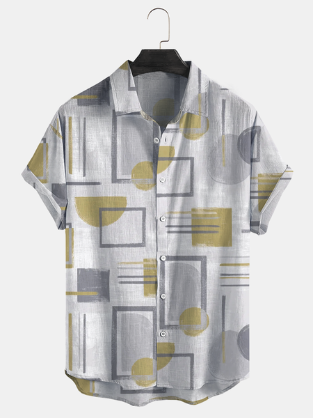 Cotton and linen style American casual basic all-match geometric striped linen shirt, As picture, Men's Floral shirt
Cotton and linen style American casual basic all-match geometric striped linen shirt, As picture, Men's Floral shirt