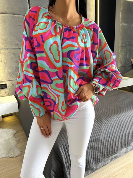 Daily Long sleeve Urban Abstract Crew Neck Top, Rose red, Blouses and Shirts
Daily Long sleeve Urban Abstract Crew Neck Top, Rose red, Blouses and Shirts