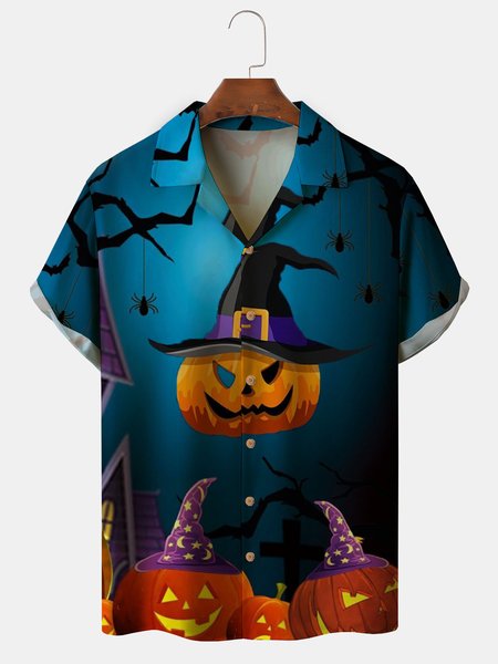 Men's Halloween Printed Casual Fabric Lapel Short Sleeve Hawaiian Shirt, Black, Men's Floral shirt
Men's Halloween Printed Casual Fabric Lapel Short Sleeve Hawaiian Shirt, Black, Men's Floral shirt