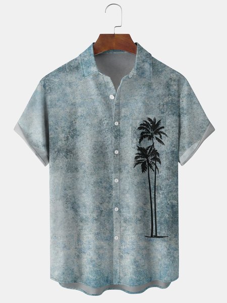 Men's Gradient Background Coconut Tree Element Graphic Print Short Sleeve Shirt, Blue, Men's Floral shirt
Men's Gradient Background Coconut Tree Element Graphic Print Short Sleeve Shirt, Blue, Men's Floral shirt