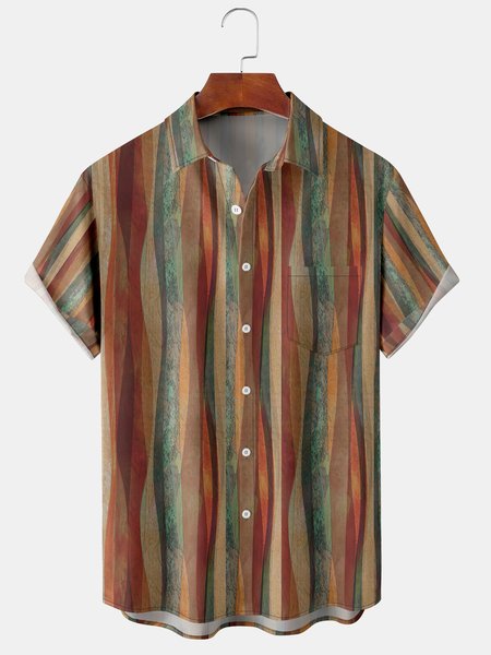 Men's Vintage Striped Print Casual Breathable Hawaiian Short Sleeve Shirt, Brick red, Men's Floral shirt
Men's Vintage Striped Print Casual Breathable Hawaiian Short Sleeve Shirt, Brick red, Men's Floral shirt