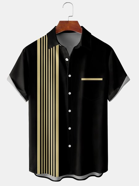 Men's Striped Print Casual Breathable Hawaiian Short Sleeve Shirt, Black, Men's Floral shirt
Men's Striped Print Casual Breathable Hawaiian Short Sleeve Shirt, Black, Men's Floral shirt