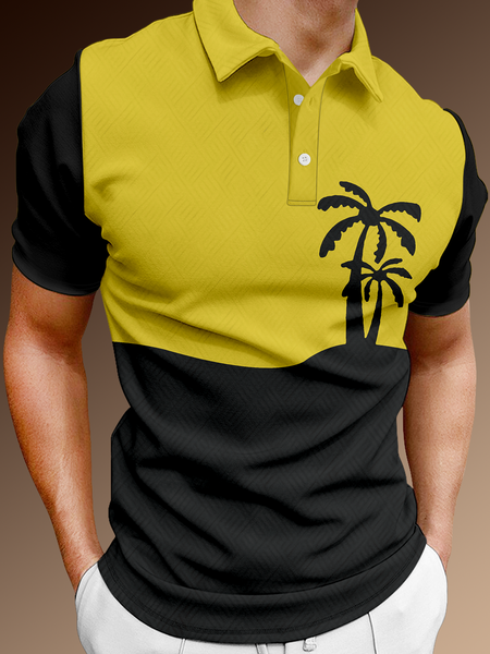 Holiday Style Hawaiian Series Color Block Plant Coconut Tree Element Pattern Lapel Short-Sleeved Polo Print Top, Black, Polos
Holiday Style Hawaiian Series Color Block Plant Coconut Tree Element Pattern Lapel Short-Sleeved Polo Print Top, Black, Polos