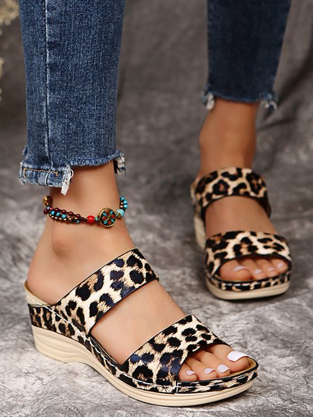 Leopard Print Strap Wedge Sandals Slippers, Sandals & Slippers
Leopard Print Strap Wedge Sandals Slippers, Sandals & Slippers