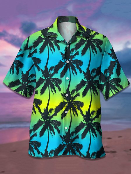 Men's Gradient Coconut Tree Graphic Print Short Sleeve Shirt, Blue, Men's Floral shirt
Men's Gradient Coconut Tree Graphic Print Short Sleeve Shirt, Blue, Men's Floral shirt