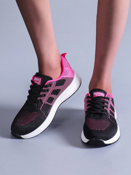 Contrasting Solid Color Breathable Mesh Casual Sneakers, Black&red, Sneakers
Contrasting Solid Color Breathable Mesh Casual Sneakers, Black&red, Sneakers