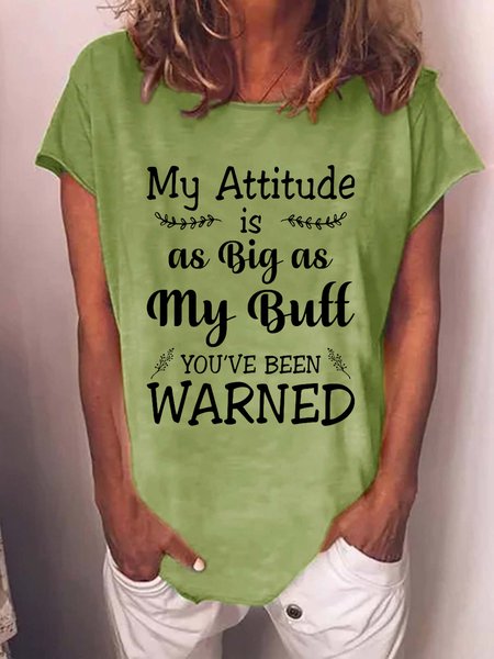 Funny Women My Attitude Is As Big As My You'Re Been Warned Crew Neck Animal Casual T-Shirt, Green, T-shirts
Funny Women My Attitude Is As Big As My You'Re Been Warned Crew Neck Animal Casual T-Shirt, Green, T-shirts