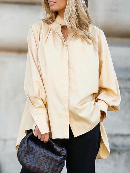 Women Casual Plain Autumn Polyester Micro-Elasticity Daily Loose Regular H-Line Blouse, Light khaki, Blouses and Shirts
Women Casual Plain Autumn Polyester Micro-Elasticity Daily Loose Regular H-Line Blouse, Light khaki, Blouses and Shirts