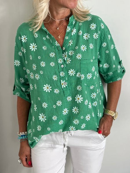 Half open button daisy flower blouse shirt plus size, Green, Shirts & Blouses
Half open button daisy flower blouse shirt plus size, Green, Shirts & Blouses