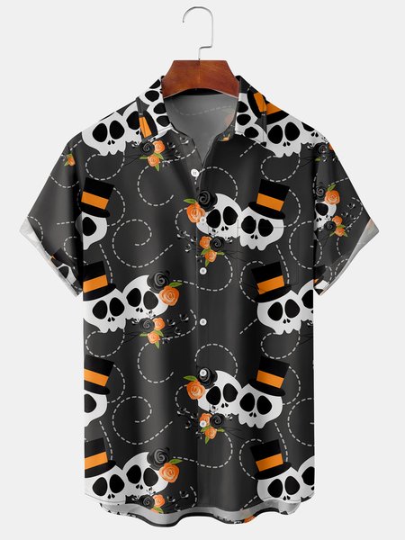 Men's Printed Casual Short Sleeve Hawaiian Shirt with Chest Pocket, Black-grey, Men's Floral shirt
Men's Printed Casual Short Sleeve Hawaiian Shirt with Chest Pocket, Black-grey, Men's Floral shirt