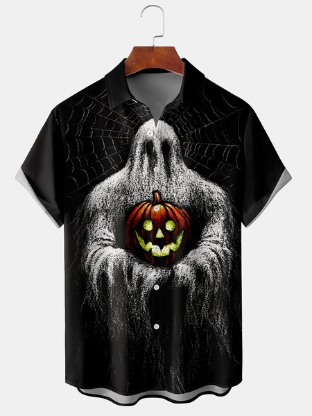 Men's Halloween Ghost Print Casual Short Sleeve Hawaiian Shirt with Chest Pocket, Black, Men's Floral shirt
Men's Halloween Ghost Print Casual Short Sleeve Hawaiian Shirt with Chest Pocket, Black, Men's Floral shirt
