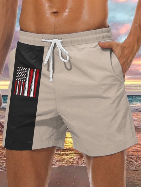 Men's American Flag Baseball Element Print Casual Vacation Beach Shorts, Khaki, Men's shorts
Men's American Flag Baseball Element Print Casual Vacation Beach Shorts, Khaki, Men's shorts