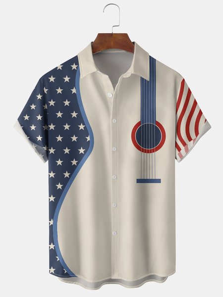 Men's American Flag Music Element Graphic Print Short Sleeve Shirt, Khaki, Men's Floral shirt
Men's American Flag Music Element Graphic Print Short Sleeve Shirt, Khaki, Men's Floral shirt