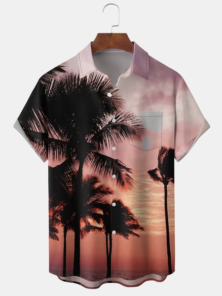 Mens Funky Palm Leaf Print Front Buttons Soft Breathable Chest Pocket Casual Hawaiian Shirts, Pink, Men's Floral shirt
Mens Funky Palm Leaf Print Front Buttons Soft Breathable Chest Pocket Casual Hawaiian Shirts, Pink, Men's Floral shirt