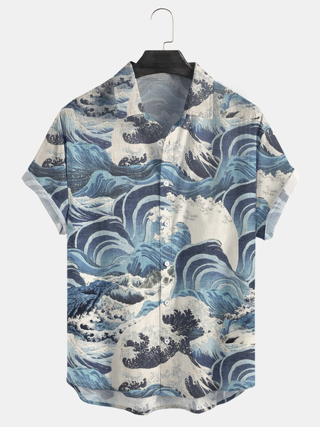 Cotton Linen Style Painting Abstract Print Lapel Cozy Linen Shirt, As picture, Men's Floral shirt
Cotton Linen Style Painting Abstract Print Lapel Cozy Linen Shirt, As picture, Men's Floral shirt