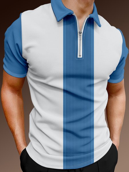 Casual Art Collection Geometric Stripe Pattern Lapel Short Sleeve Polo Print Top, Blue, Men's t-shirts
Casual Art Collection Geometric Stripe Pattern Lapel Short Sleeve Polo Print Top, Blue, Men's t-shirts