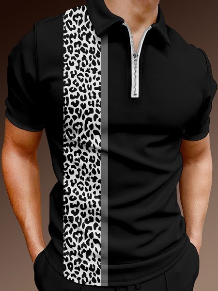 Casual Art Collection Animal Stripe Geometric Pattern Lapel Short Sleeve Polo Print Top, Black, Polos
Casual Art Collection Animal Stripe Geometric Pattern Lapel Short Sleeve Polo Print Top, Black, Polos