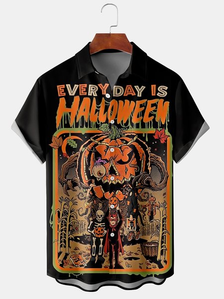 Men's Halloween Print Short Sleeve Hawaiian Shirt with Chest Pocket, Black, Men's Floral shirt
Men's Halloween Print Short Sleeve Hawaiian Shirt with Chest Pocket, Black, Men's Floral shirt