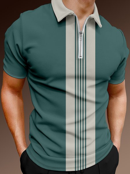 Casual Art Collection Geometric Stripes Color Block Pattern Lapel Short Sleeve Polo Print Top, Deep green, Polos
Casual Art Collection Geometric Stripes Color Block Pattern Lapel Short Sleeve Polo Print Top, Deep green, Polos