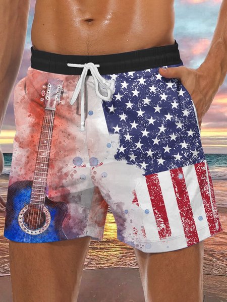 Men's American Flag Guitar Elements Casual Vacation Beach Pants, Blue, Men's shorts
Men's American Flag Guitar Elements Casual Vacation Beach Pants, Blue, Men's shorts