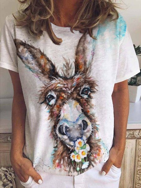 Women Funny Color Gradient Donkey Crew Neck Animal Loose T-Shirt, White, T-shirts
Women Funny Color Gradient Donkey Crew Neck Animal Loose T-Shirt, White, T-shirts