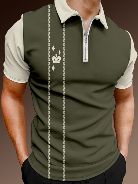 Casual Art Collection Mid-Century Geometric Stripe Color Block Pattern Lapel Short Sleeve Polo Print Top, Dark green, Men's t-shirts
Casual Art Collection Mid-Century Geometric Stripe Color Block Pattern Lapel Short Sleeve Polo Print Top, Dark green, Men's t-shirts