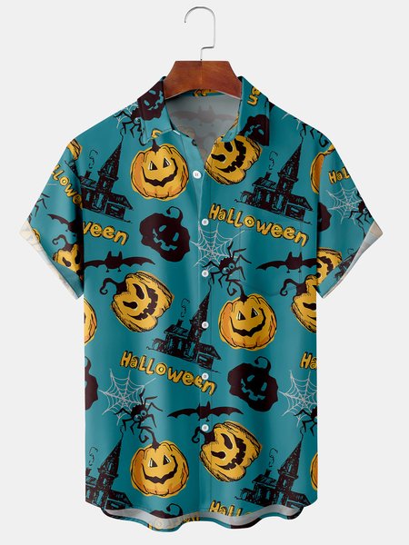 Men's Halloween Pumpkin Print Casual Breathable Short Sleeve Shirt, Green, Men's Floral shirt
Men's Halloween Pumpkin Print Casual Breathable Short Sleeve Shirt, Green, Men's Floral shirt